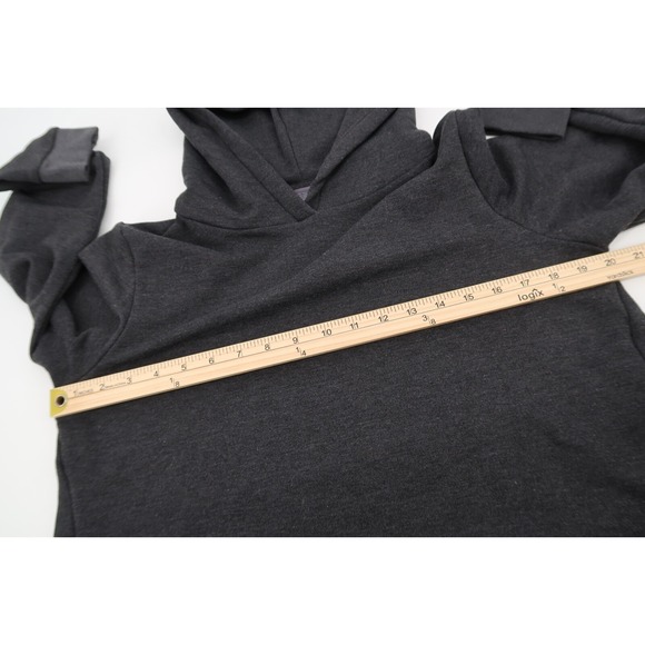 Free Fly Womens Medium Bamboo Fleece Cropped Hoodie Gray Athleisure‎ Yoga - Picture 7 of 10